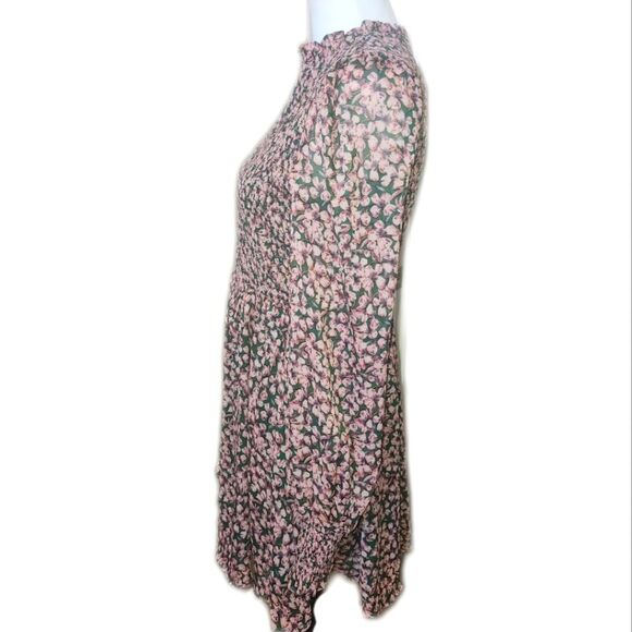 Lulu's NWT Floral Forever Green & Pink Smocked Skater Mini Dress, M - Picture 11 of 16
